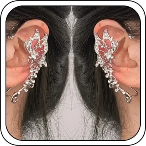 Butterfly Ear Cuffs Cubic Zircon fairy Ear No Piercing Wrap Earrings for Women