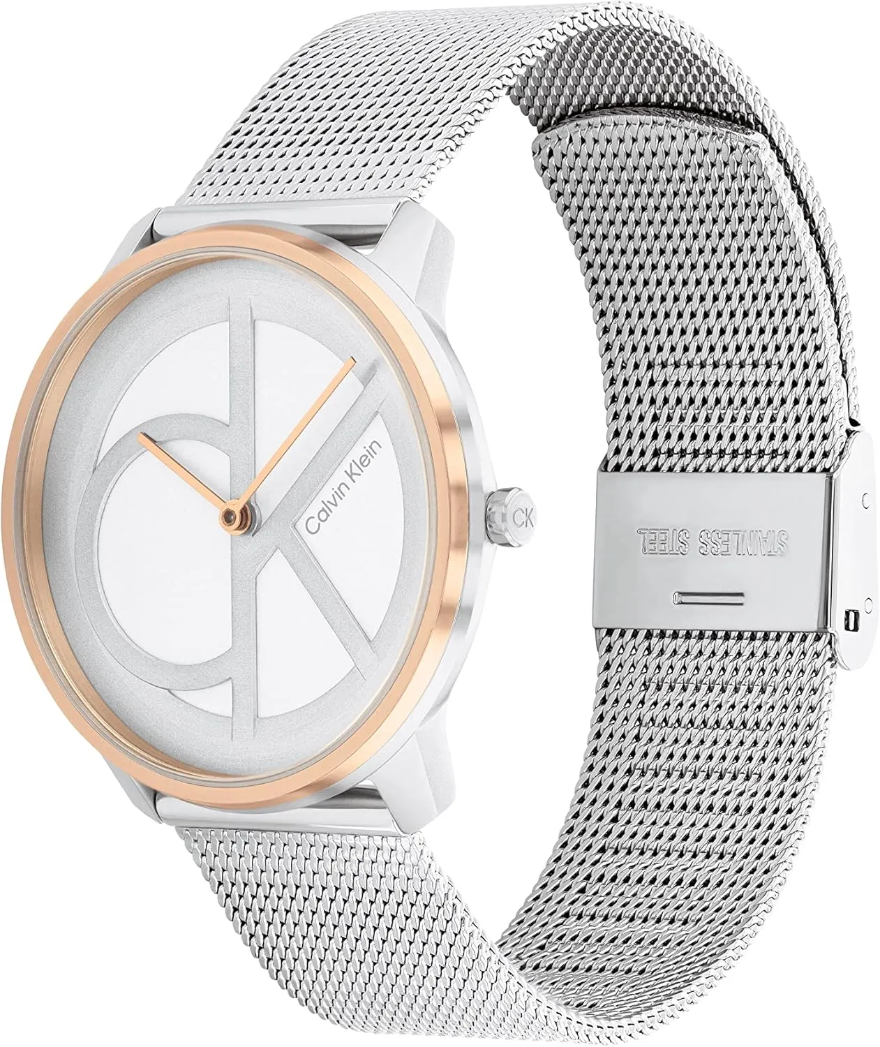 Calvin Klein Women's CK Iconic - 35mm 2H Quartz Watch - Stainless Steel Mesh Bracelet - Water Resistance 30 Meters  Premium Fashion Timepiece for Everyday Style - Gift for Her