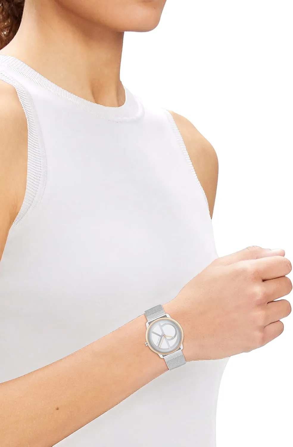 Calvin Klein Women's CK Iconic - 35mm 2H Quartz Watch - Stainless Steel Mesh Bracelet - Water Resistance 30 Meters  Premium Fashion Timepiece for Everyday Style - Gift for Her