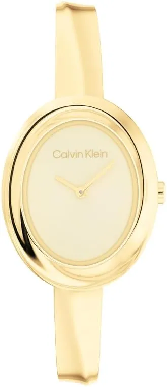 Calvin Klein Women's Twisted Bezel - 24mm 2H Quartz Watch - Adjustable Stainless Steel Bangle - Water Resistance 30 Meters  Premium Fashion for All Occasions - Gift for Her