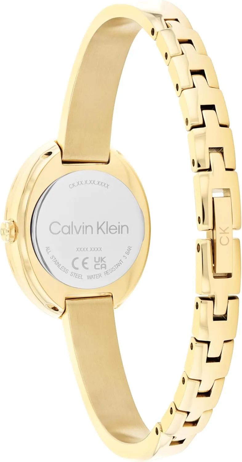 Calvin Klein Women's Twisted Bezel - 24mm 2H Quartz Watch - Adjustable Stainless Steel Bangle - Water Resistance 30 Meters  Premium Fashion for All Occasions - Gift for Her