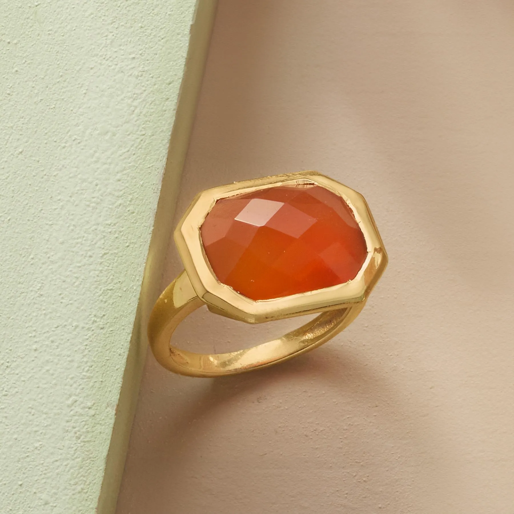 Carnelian Octagon Ring