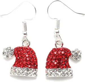 Christmas Dangle Stud Earrings Holiday Party Drop Earrings Enamel Crystal Santa Claus Bell Hat Earring Cute Christmas Costume Jewelry Women