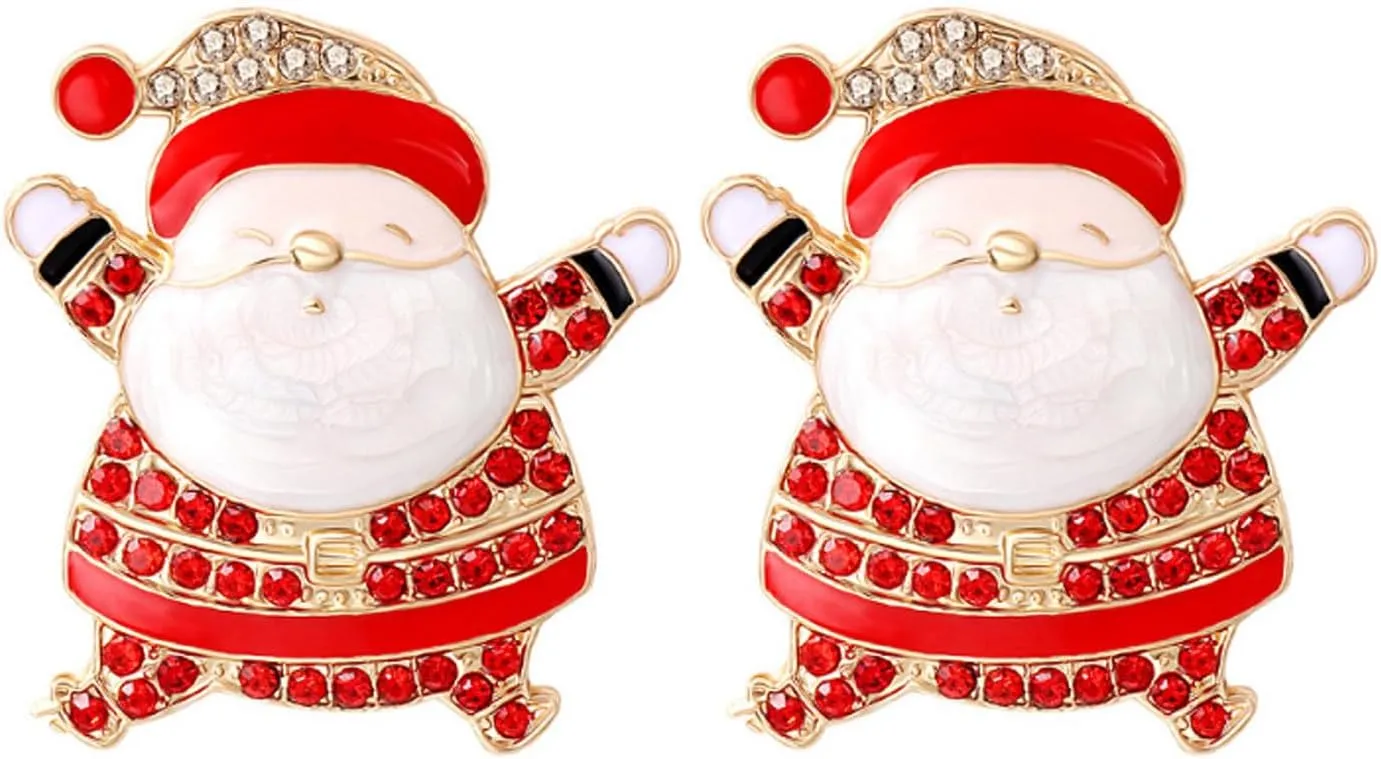 Christmas Dangle Stud Earrings Holiday Party Drop Earrings Enamel Crystal Santa Claus Bell Hat Earring Cute Christmas Costume Jewelry Women