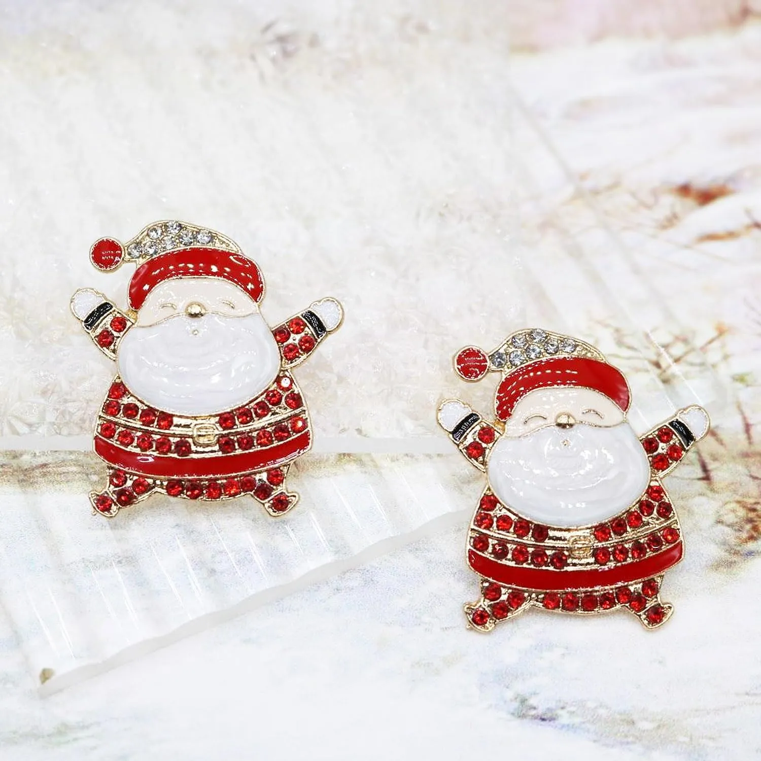 Christmas Dangle Stud Earrings Holiday Party Drop Earrings Enamel Crystal Santa Claus Bell Hat Earring Cute Christmas Costume Jewelry Women