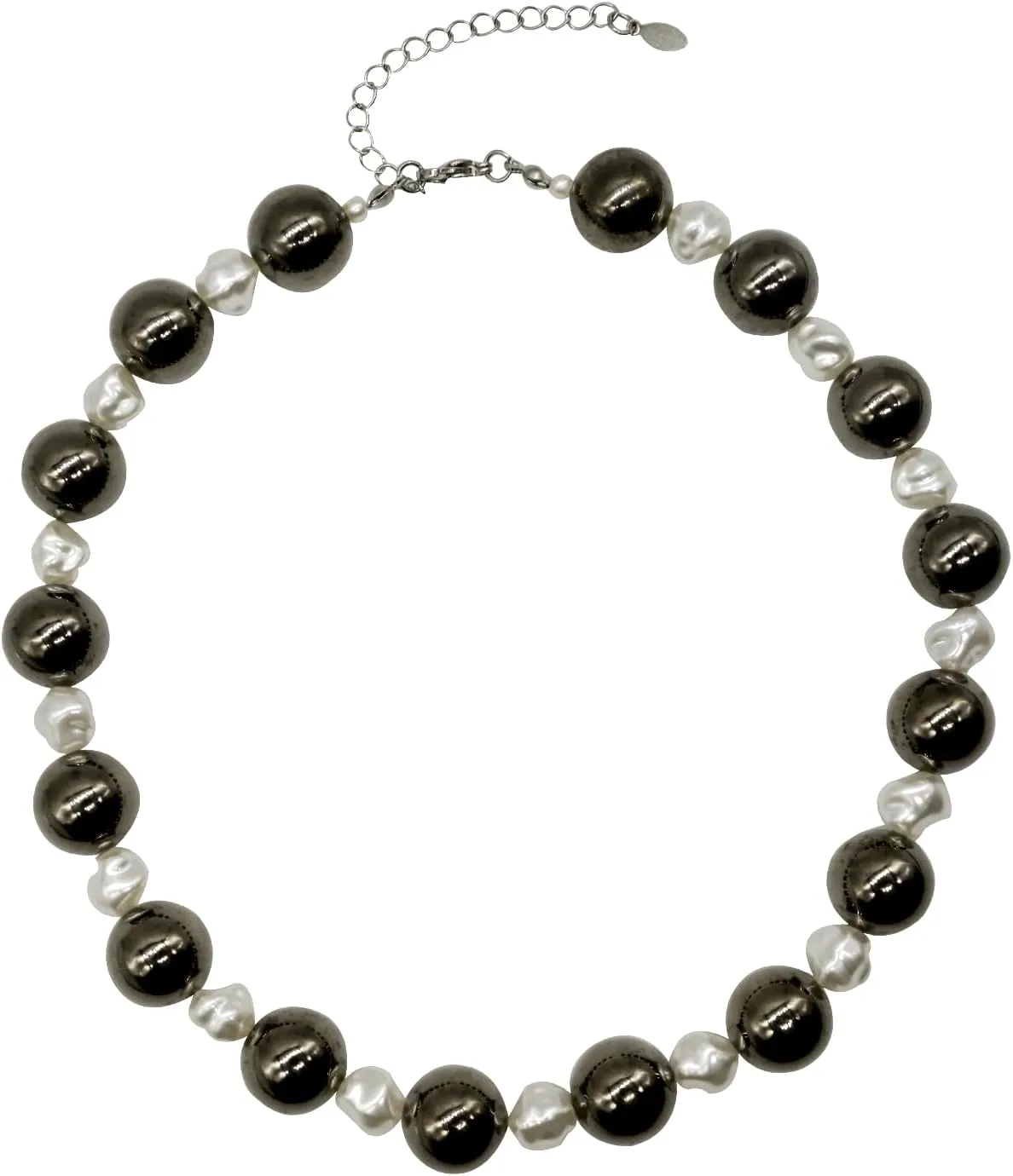 Chunky Pearl necklace for Women Trendy Imitation Pearl Necklace for Women and Men Multi Strand Colorful Plated Beaded Necklace Set