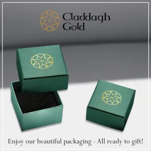 Claddagh Gold 10K and 14K Yellow Gold His & Hers Vintage Wedding Band and Engagement Ring Set Available in multiple ring sizes