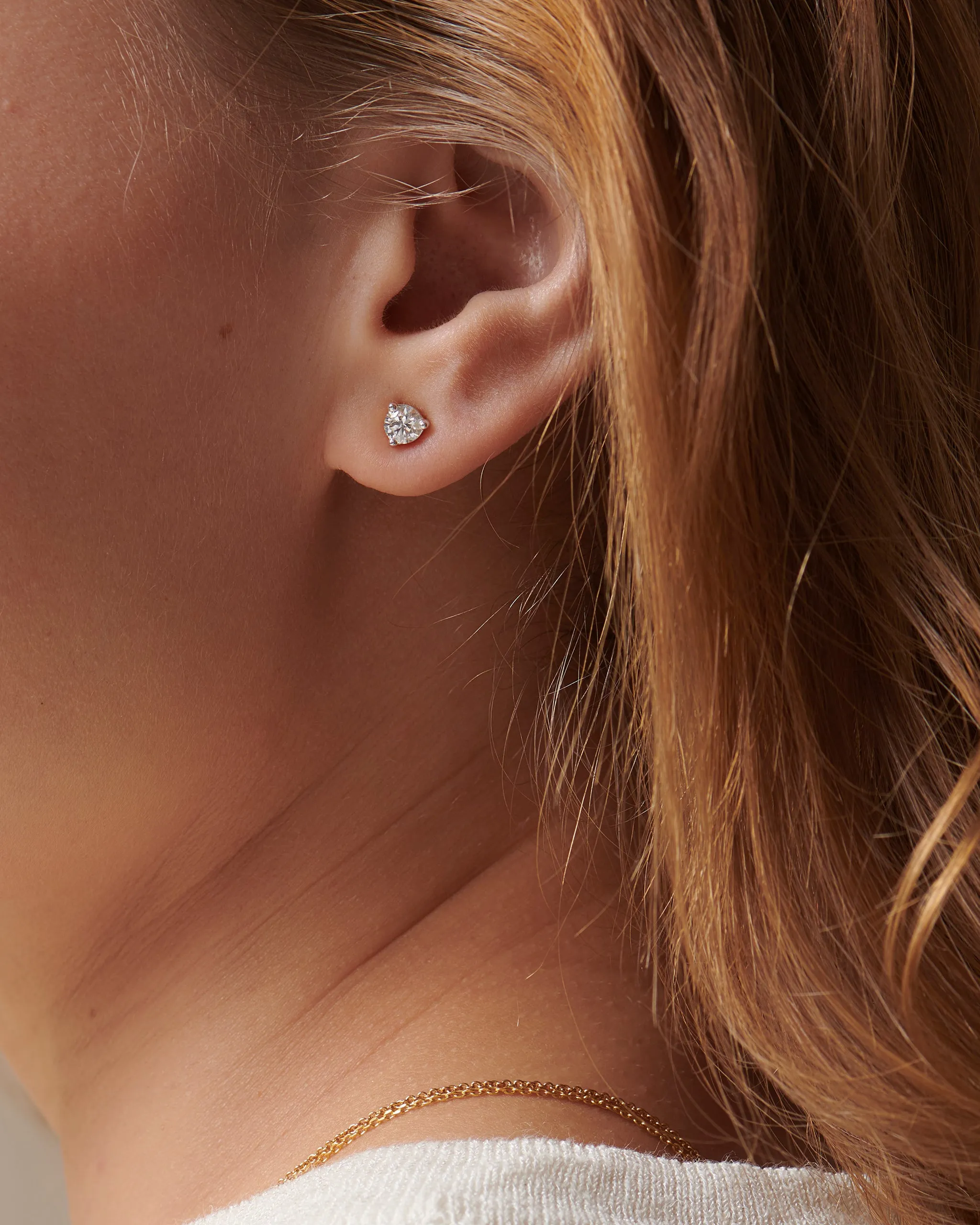 Classic Small Diamond Solitaire Earrings
