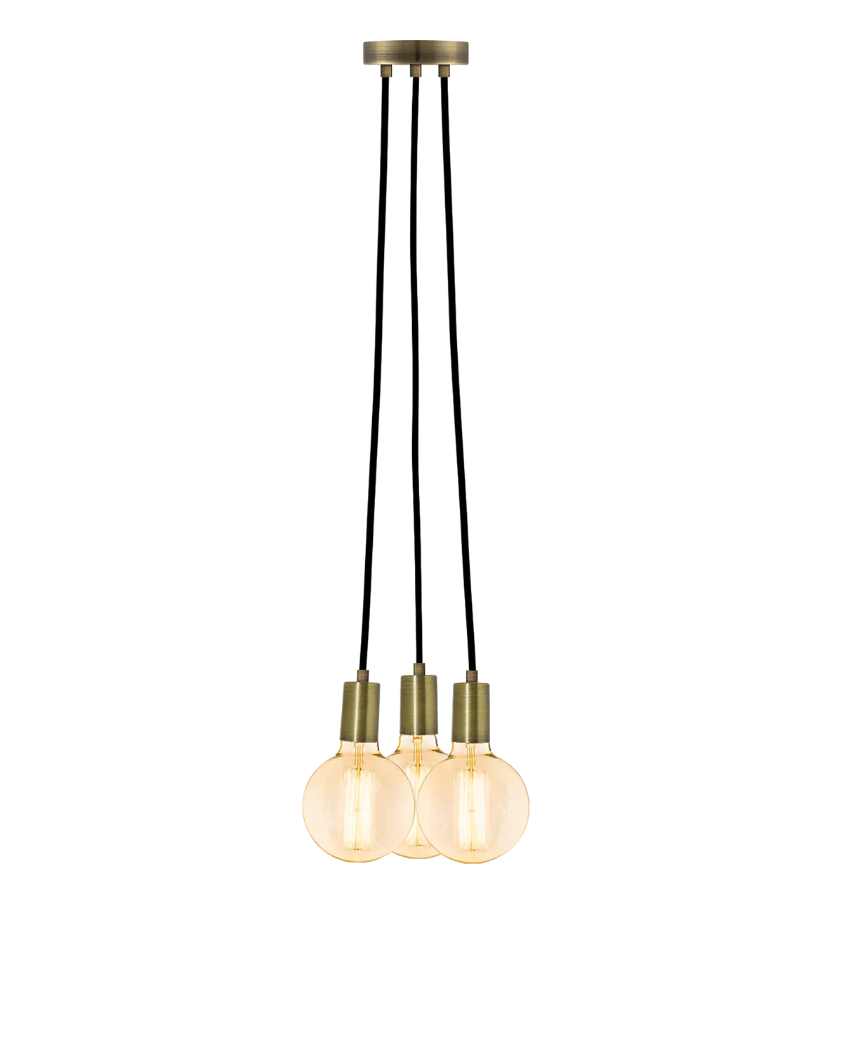 Cluster Chandelier - Even: Black and Antique Brass