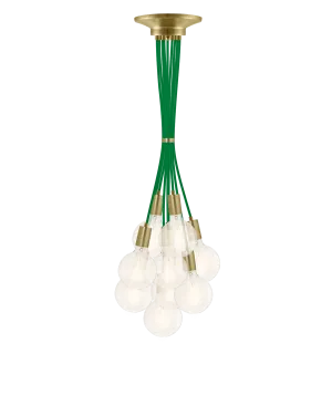 Cluster Chandelier - Grape: Green and Brass