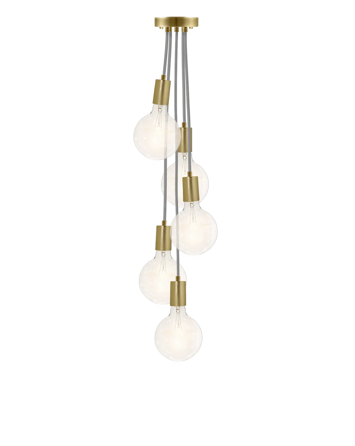 Cluster Chandelier - Staggered: Grey and Brass