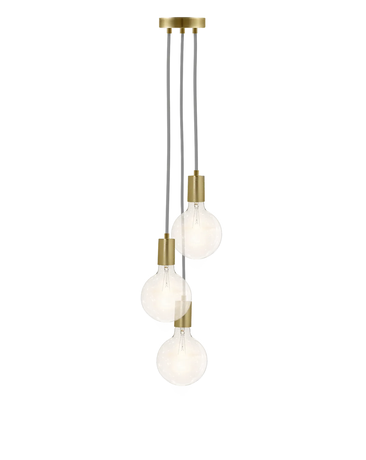 Cluster Chandelier - Staggered: Grey and Brass