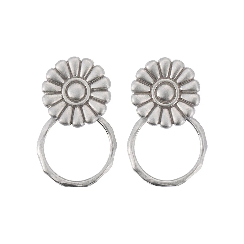 Concho and Hoop Jacket Earrings