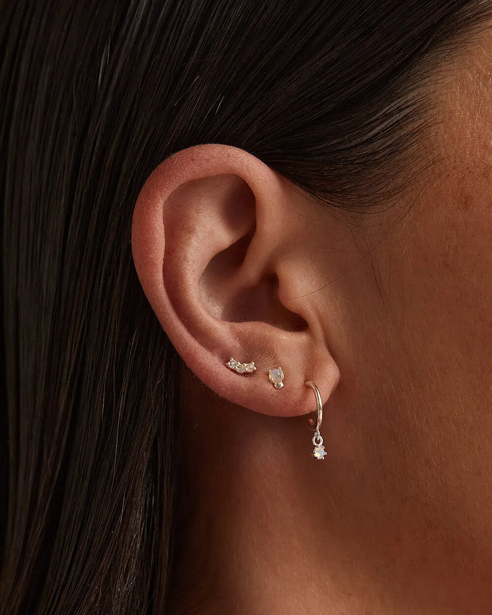 CONTOUR TOPAZ STUDS (STERLING SILVER)