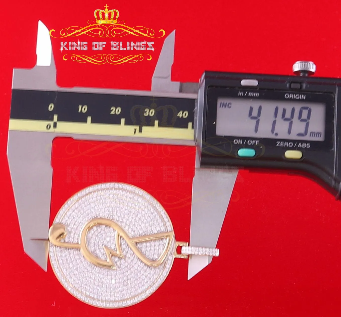 Create Your Own Custom Design in 925 Sterling Silver 1.66inch Circle Music Sign Pendant with Cubic Zirconia