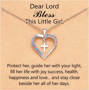 Cross Necklace Baptism First Communion Christening Religious Christian Easter Confirmation Gifts for Girls