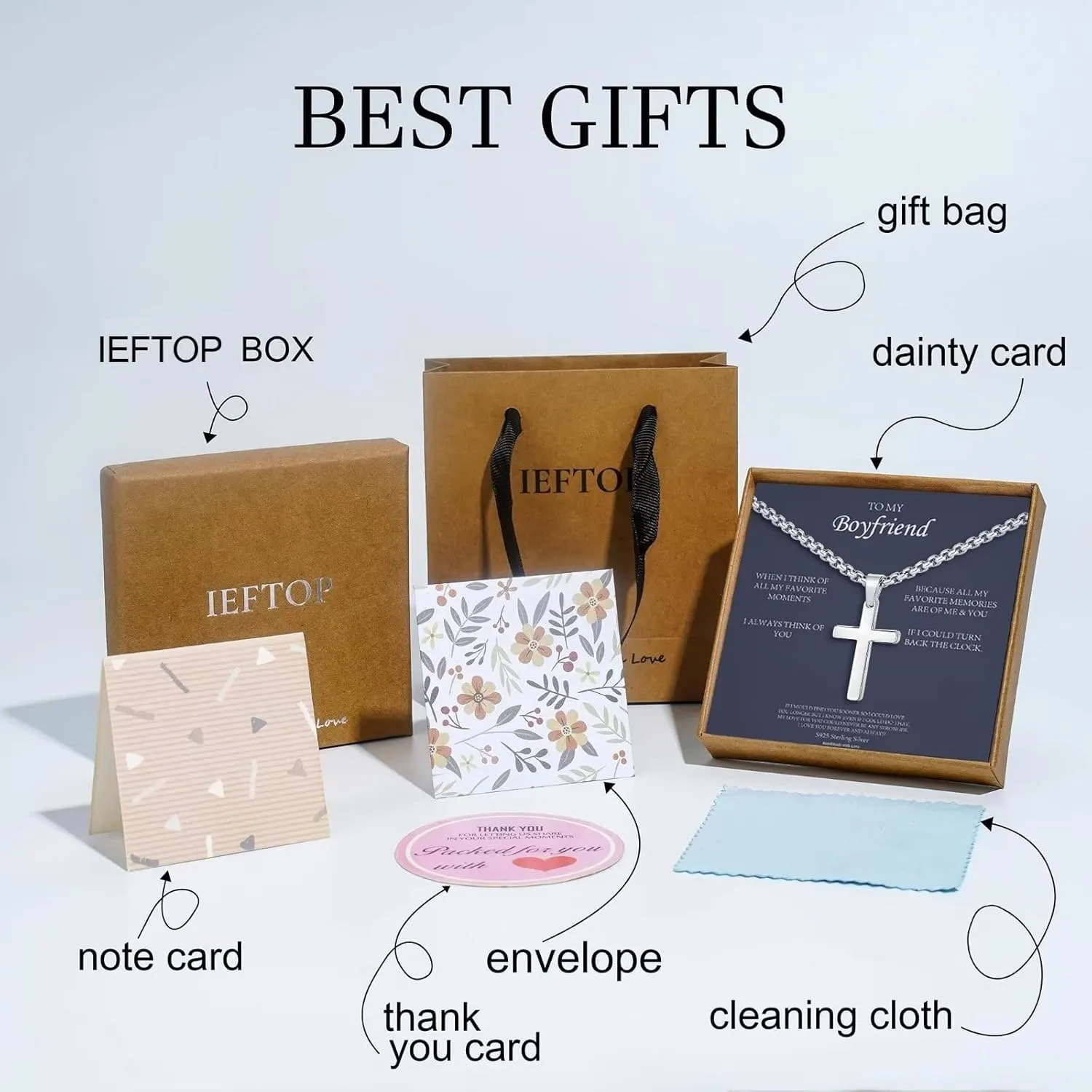 Cross Necklaces Gifts for Men Him, S925 Sterling Silver Box Chain Cross Necklace Religious Baptism Gifts for Men Grandson Son Anniversary Birthday Gifts for Dad Husband