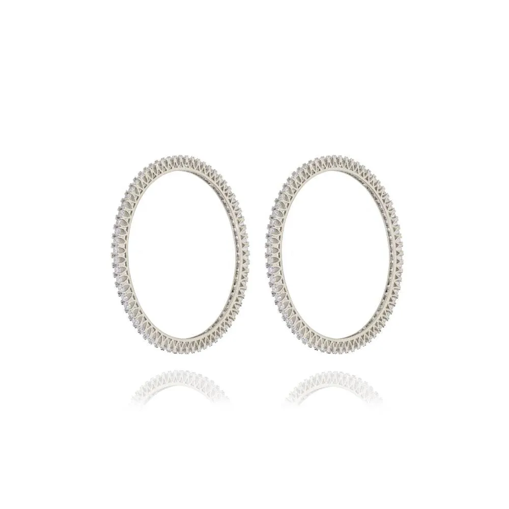 Curio Cottage Solitaire Cubic Zirconia Diamante Silver Plated Bangles