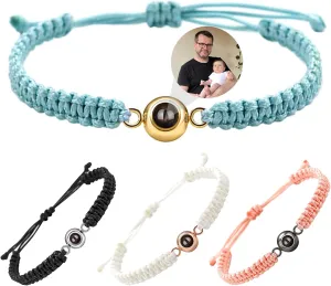 Custom Bracelets with Photos, Projection Bracelet with Picture inside, Picture Bracelet Personalized Photo, Anniversary Memorial Gifts for Women/Men/Couple/Family/Friend/Dog/Cat