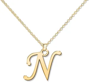 Custom Initial Monogram Letter N Name Necklace Personalized Mom Family Friends BFF Women Gift