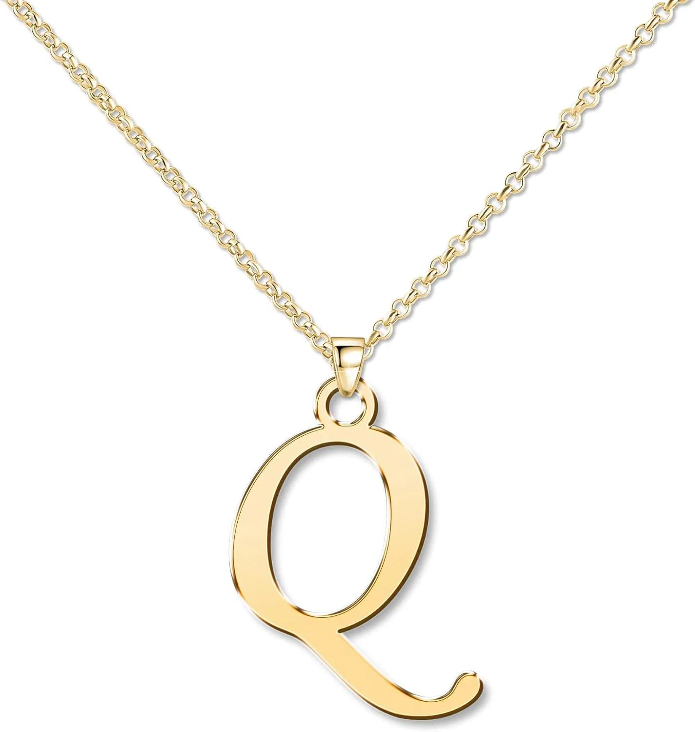 Custom Initial Monogram Letter Q Name Necklace Personalized Mom Family Friends BFF Women Gift