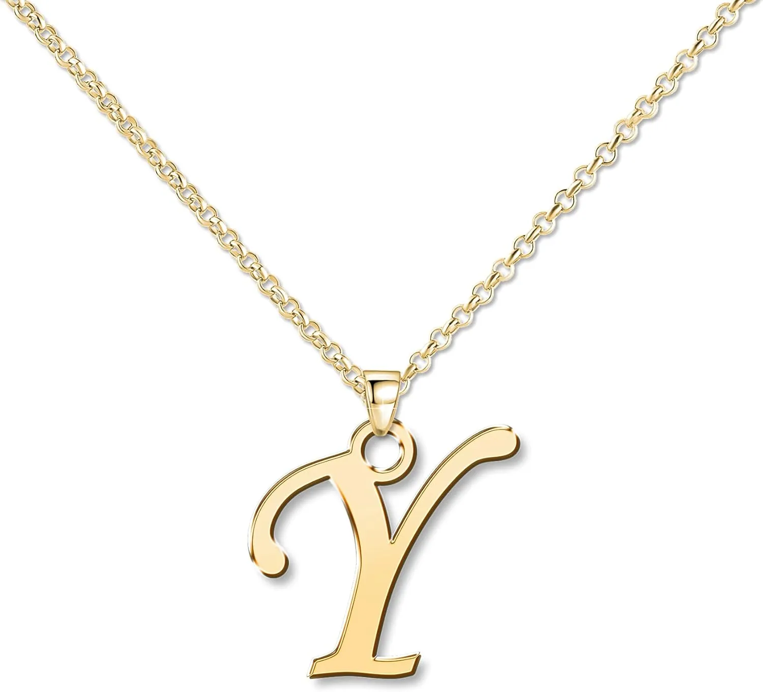 Custom Initial Monogram Letter Y Name Necklace Personalized Mom Family Friends BFF Women Gift