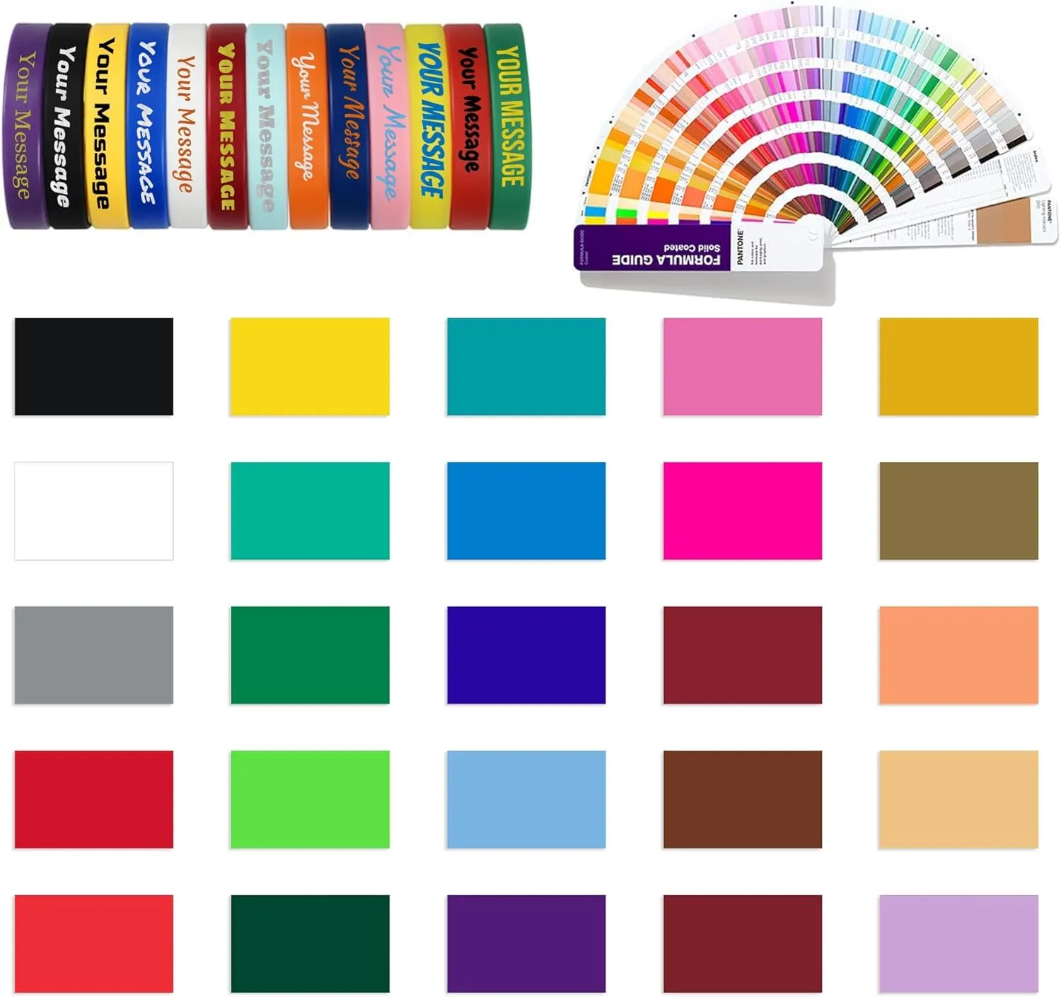 Custom Made Personalized Rubber Bracelets  0.5 Adult Size Add Text Icons Wrist Band Bracelet for Events Motivation Inspiration