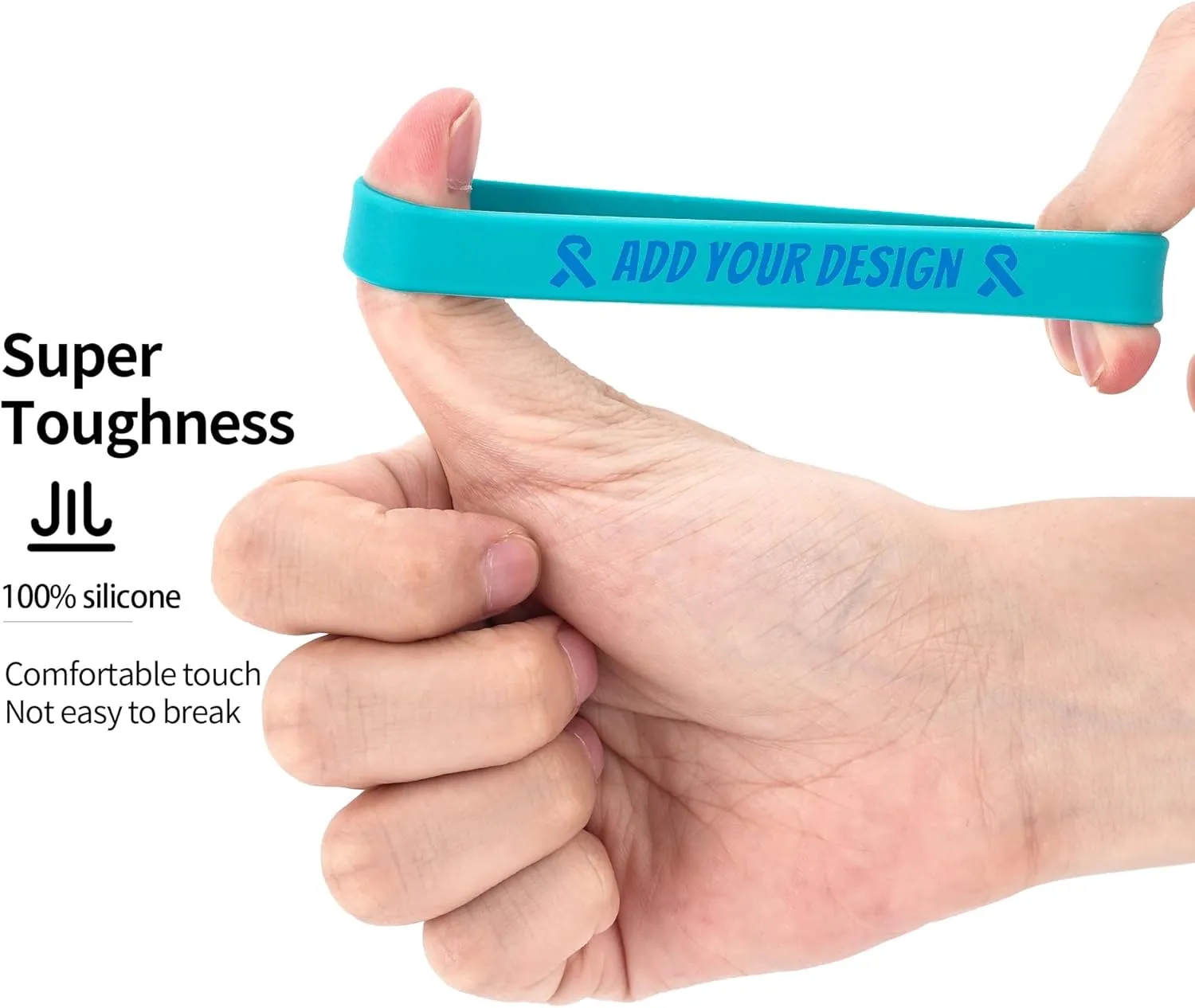 Custom Made Personalized Rubber Bracelets  0.5 Adult Size Add Text Icons Wrist Band Bracelet for Events Motivation Inspiration