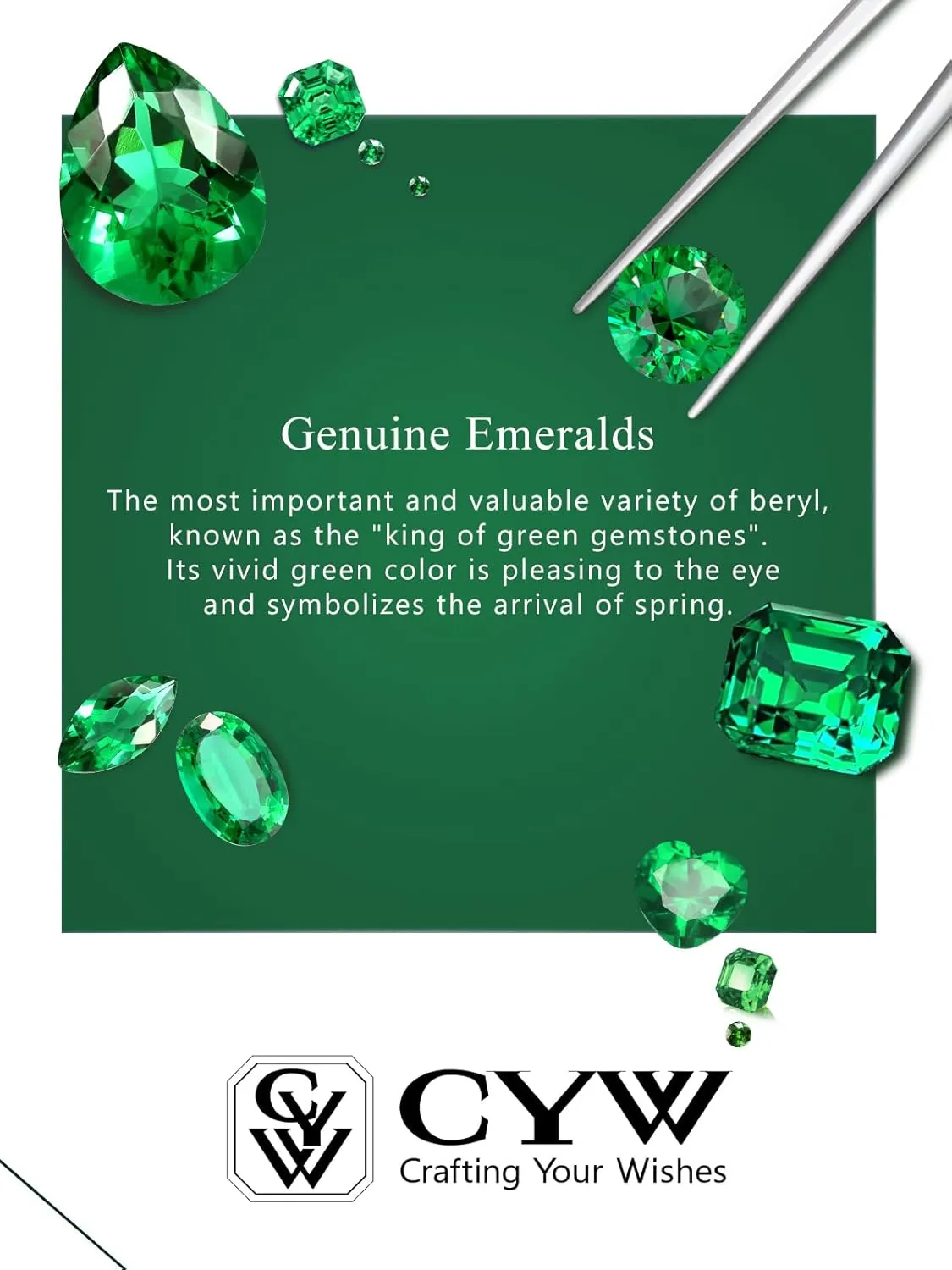 CYW Moissanite/Ruby/Sapphire/Emerald Dainty Pendant Necklace for Women, Novelty Design, Really Authentic Solid 925 Sterling Silver, 16"/18"/20" Adjustable, Birthday Anniversary Valentines Gift