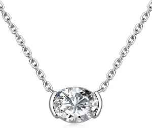 CYW Moissanite/Ruby/Sapphire/Emerald Dainty Pendant Necklace for Women, Novelty Design, Really Authentic Solid 925 Sterling Silver, 16"/18"/20" Adjustable, Birthday Anniversary Valentines Gift