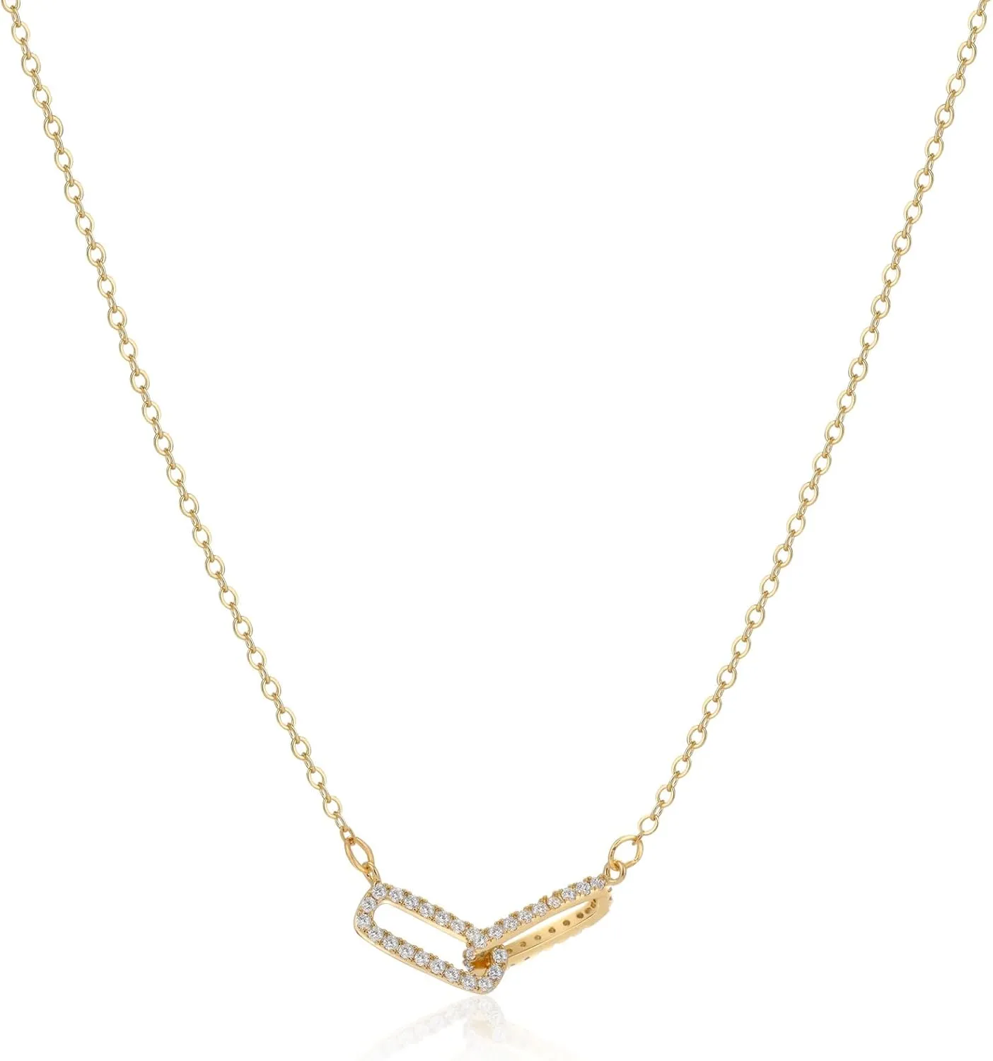 CZ Diamond Necklace for Women Dainty Square Cubic Zirconia Splints Solitaire Pendant Necklace for women 14kGold/Silver Plated Different Width Square CZ Pendant Necklaces Simulated Diamond Bridesmaid Jewelry for Women