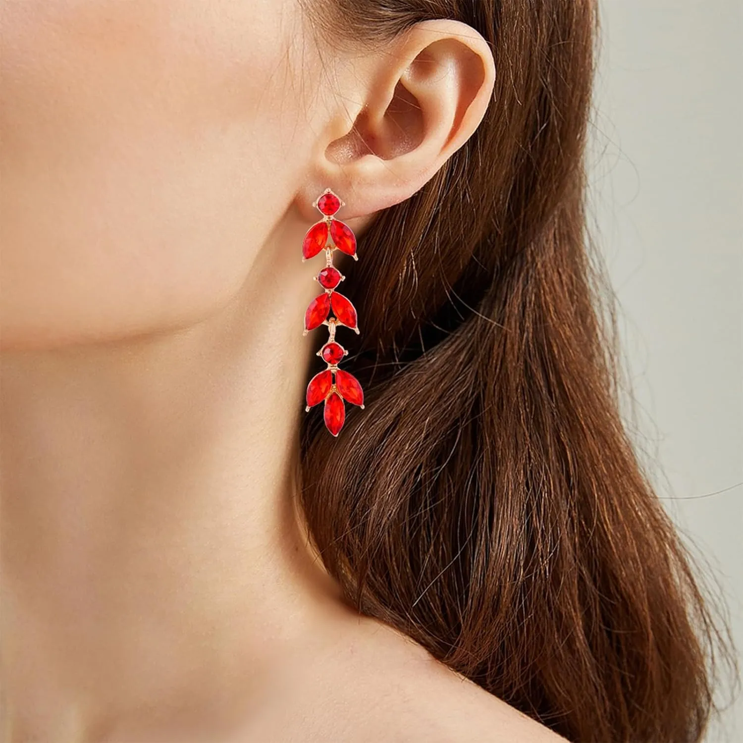 CZ Wedding Earrings for Women Bridal Bridesmaid Crystal Drop Earrings Sparkly Rhinestone Leaf Dangle Earrings Formal Earrings Party Prom Jewelry Gifts