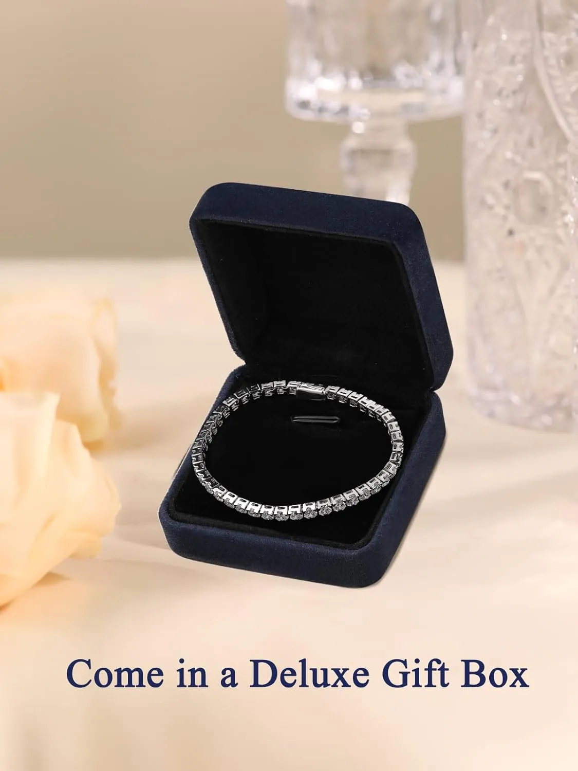 D Color VVS1 Clarity Moissanite Tennis Bracelet for Women, Really Authentic Solid 925 Sterling Silver, 5.5-7.5inch (14-19cm), Birthday Anniversary Valentines Mothers Day Ideal Gift for Her