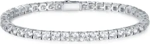 D Color VVS1 Clarity Moissanite Tennis Bracelet for Women, Really Authentic Solid 925 Sterling Silver, 5.5-7.5inch (14-19cm), Birthday Anniversary Valentines Mothers Day Ideal Gift for Her