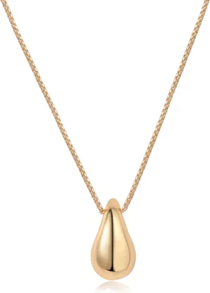 Dainty Gold Necklace for Women, 14K Gold Plated Pear Pendent Necklace Teardrop Pendent Necklace Gold Jewelry for Women