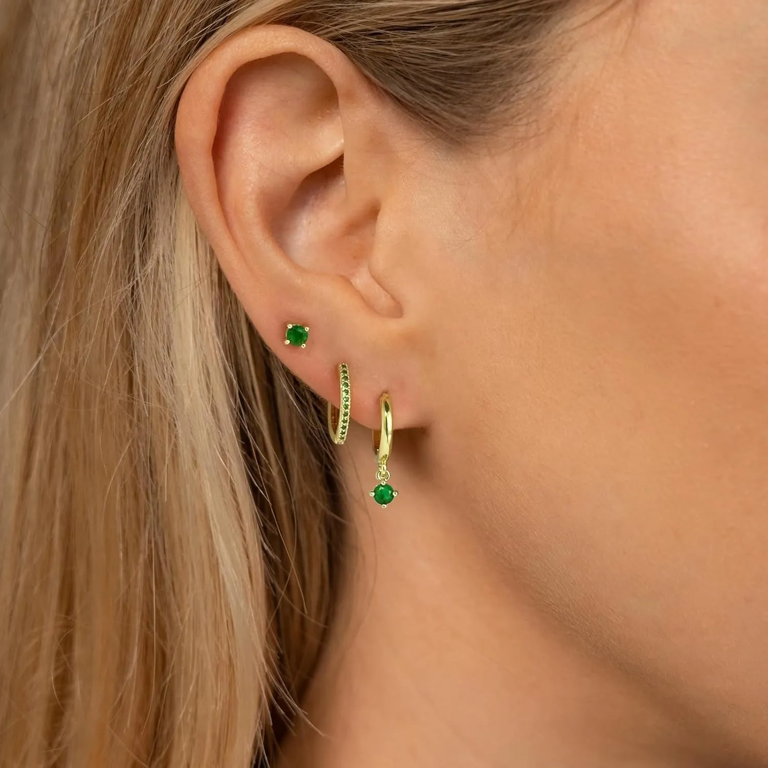 Dainty Silver Earrings for Women 14k Gold Plated Lightweight Hoop Earrings Set for Women Trendy Small Silver Hoop Huggie Jewelry