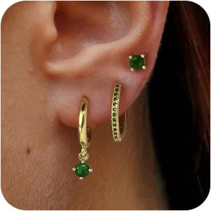 Dainty Silver Earrings for Women 14k Gold Plated Lightweight Hoop Earrings Set for Women Trendy Small Silver Hoop Huggie Jewelry