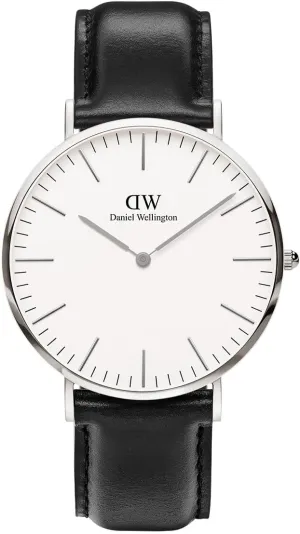 Daniel Wellington Classic Mens Watch - 36mm - 40mm Case, Japanese Quartz Movement, Leather Strap, Water Resistant, Analog Watch for Men - Sheffield
