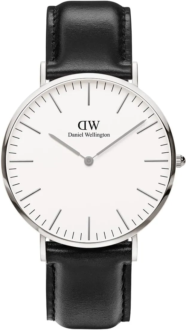 Daniel Wellington Classic Mens Watch - 36mm - 40mm Case, Japanese Quartz Movement, Leather Strap, Water Resistant, Analog Watch for Men - Sheffield