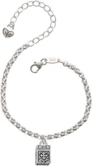 Delight Jewelry Silvertone Prayer Box - Charm Bracelet, 8"