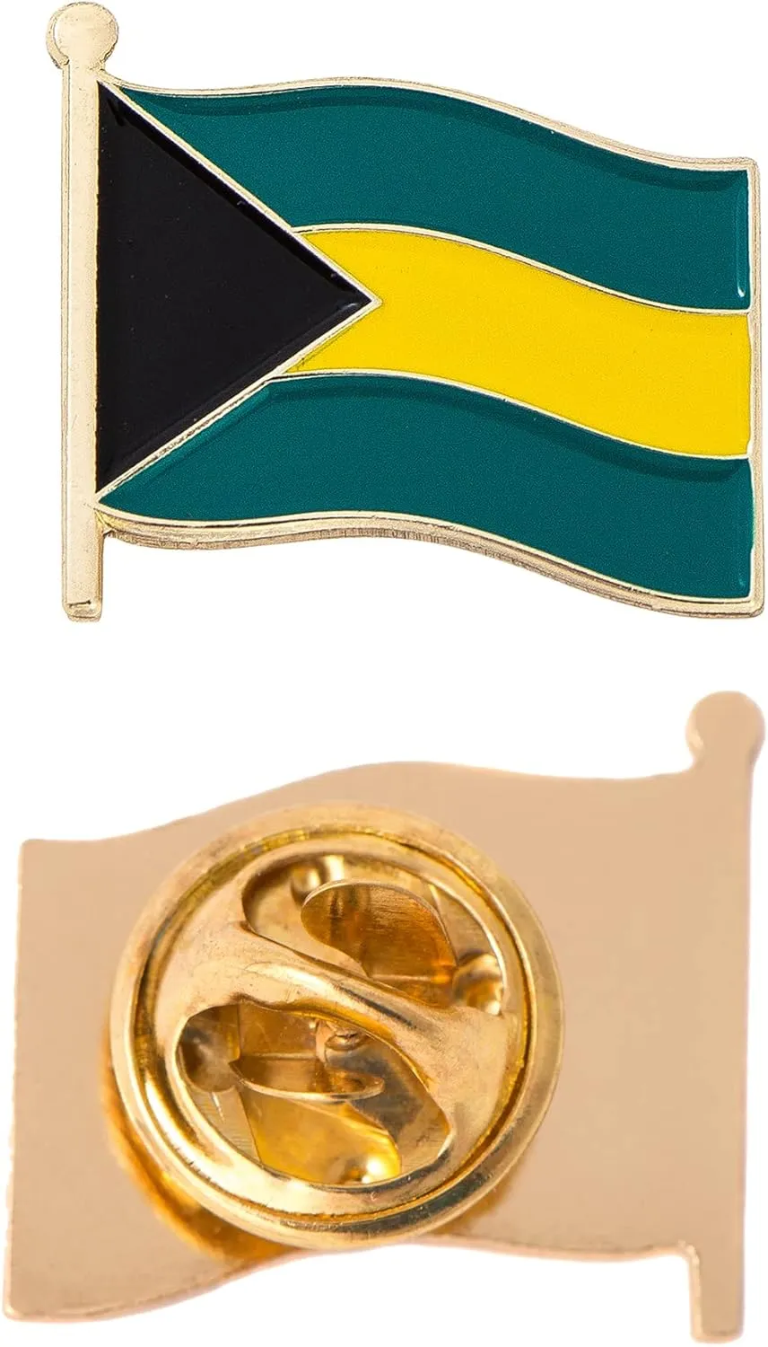Desert Cactus Bahamas Lapel Pin Country Enamel Made of Metal Souvenir Hat Men Women Patriotic Bahamians (Waving Flag Lapel Pin)
