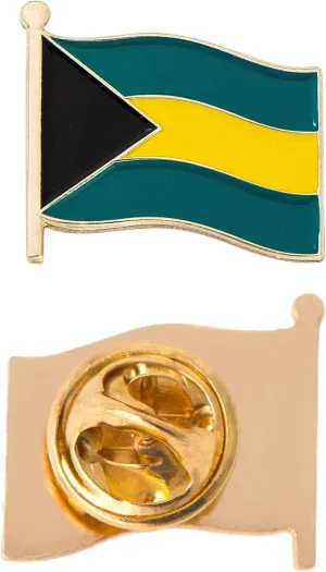 Desert Cactus Bahamas Lapel Pin Country Enamel Made of Metal Souvenir Hat Men Women Patriotic Bahamians (Waving Flag Lapel Pin)