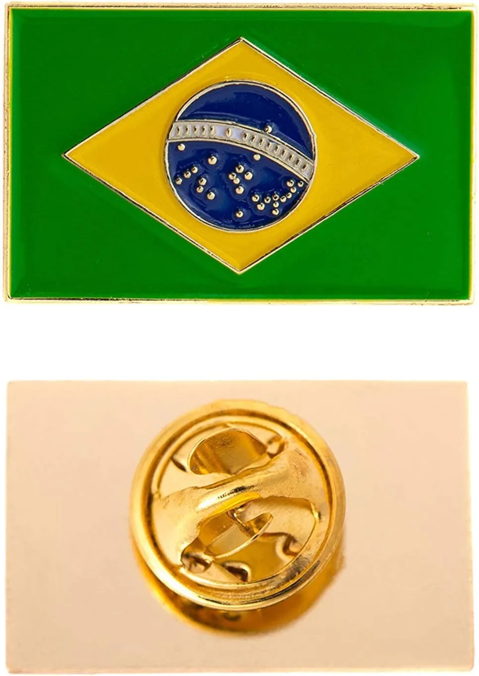 Desert Cactus Brazil Flag Lapel Pin Country Enamel Made of Metal Souvenir Hat Men Women Patriotic Brazilian (Rectangle Pin)