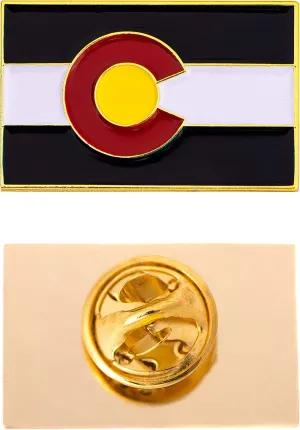 Desert Cactus Colorado State Flag Lapel Pin Enamel Made of Metal Souvenir Hat Men Women Patriotic (Rectangle Pin)