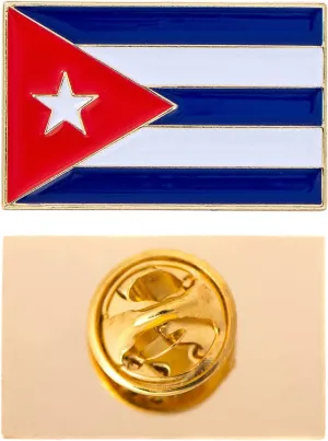 Desert Cactus Cuba Flag Lapel Pin Country Enamel Made of Metal Souvenir Hat Men Women Patriotic (Rectangle Pin)