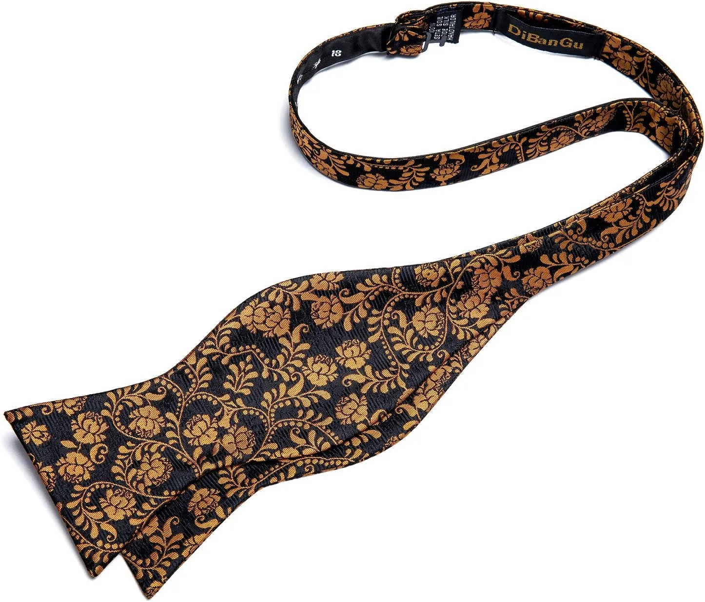 DiBanGu Mens Bow Tie Paisley Striped Self Bow Tie for Men Silk Woven Bowtie Pocket Square Cufflinks Wedding Party
