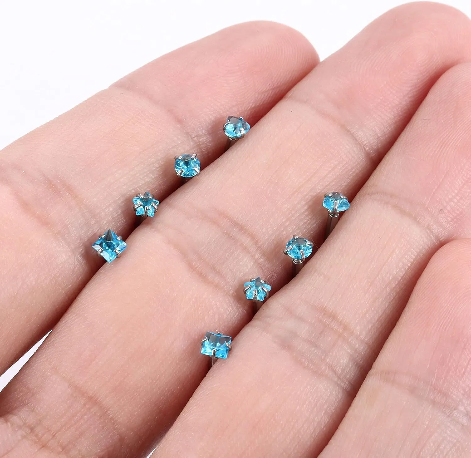 Drperfect 16G Internally Threaded Labret Stud Lip Rings Medusa Monroe Piercing 316L Stainless Steel CZ Cartilage Tragus Piercing Jewelry Forward Helix Earrings Nose Piercing 6mm 8mm 10mm