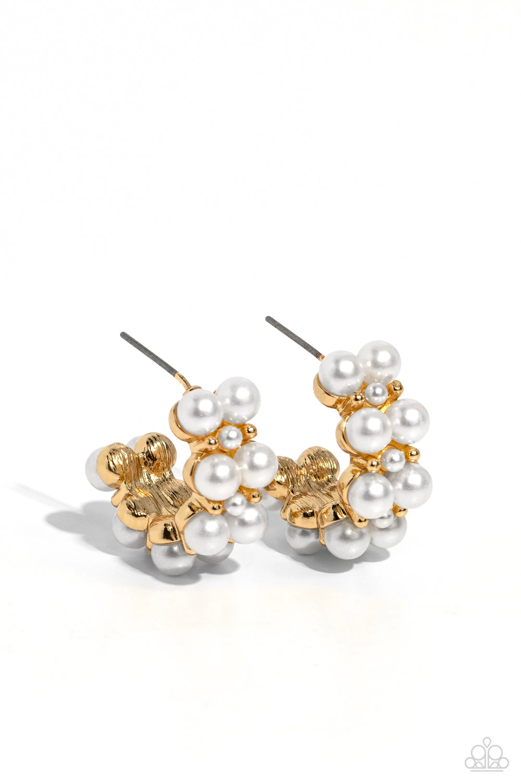 Earrings White Collar Wardrobe - Gold MINI PEARL E426