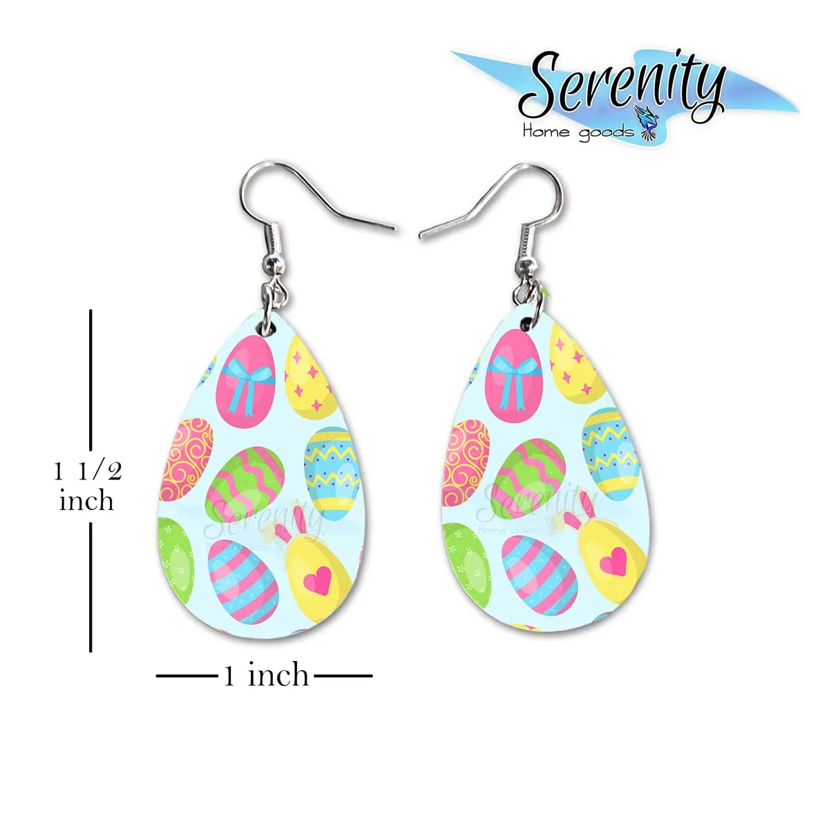 Easter Bunny Egg Dangle Earrings Set | Cute Girls Womens Jewelry Earings | Double Sided Print | Spring Holiday Gifts | Passover Sunday Girls Decorations Girlfriend Wife Adorable Fashion Accessories