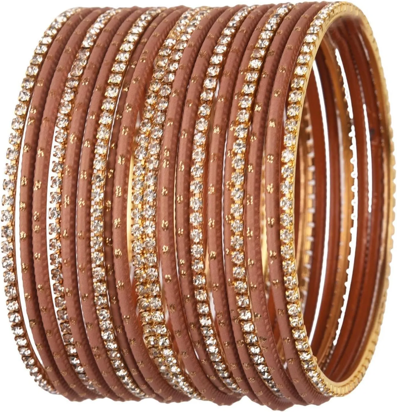 Efulgenz Rhinestone Bangles Crystal Bangles for Women Indian Bollywood Bangle Set Indian Wedding Bangles Rhinestone CZ Plain Metal Bracelet Bangle Jewelry for Women